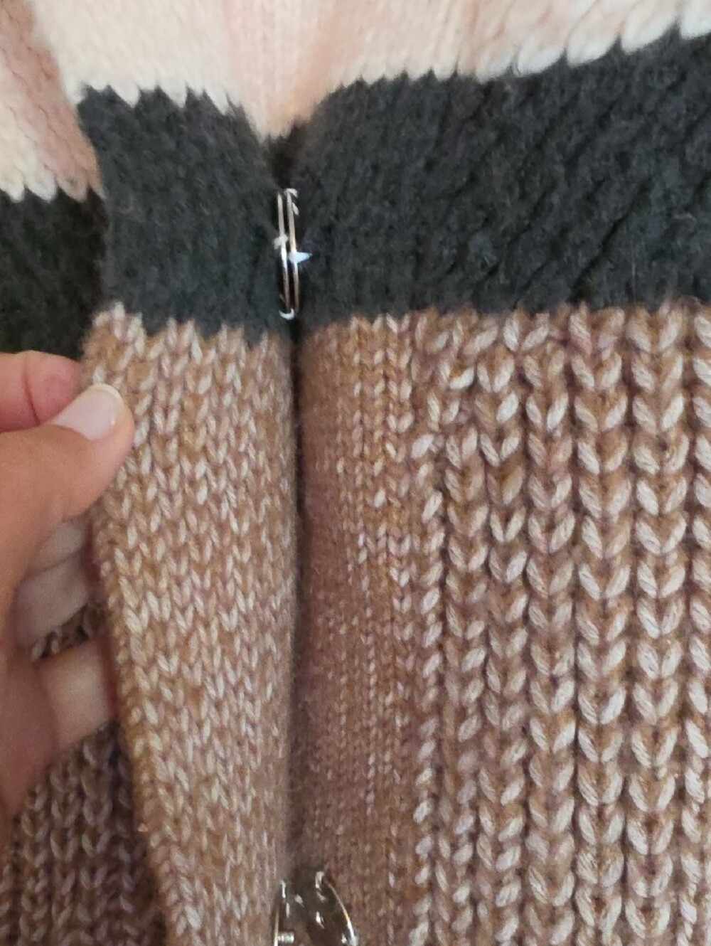 torrid Pink, Beige & Brown Hooded Colorblock Long Cardigan - Picture 3 of 7